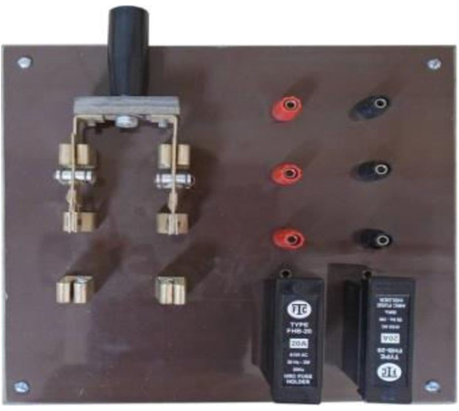 Knife Switch DPDT fitted with fuse terminals 16 Amp