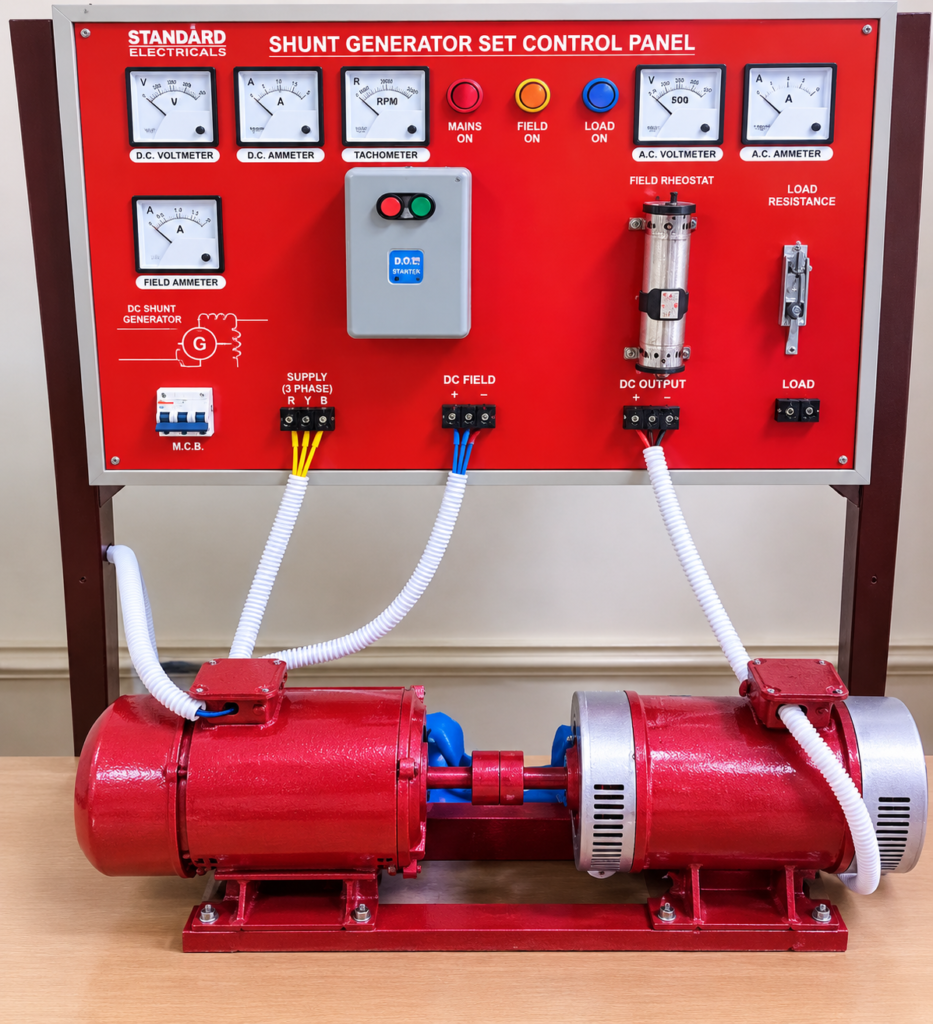 D.C. Shunt Generator with control panel