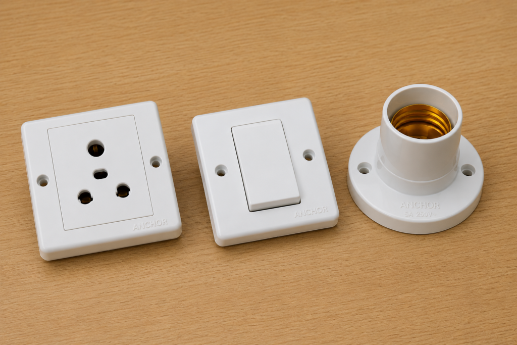 Plug socket Piano SwitchLamp Holder 230 V, 5 A