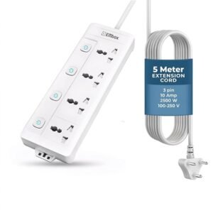 Power Strip Adaptors 5 Plug with Safety Fuse Extension, 5m wire